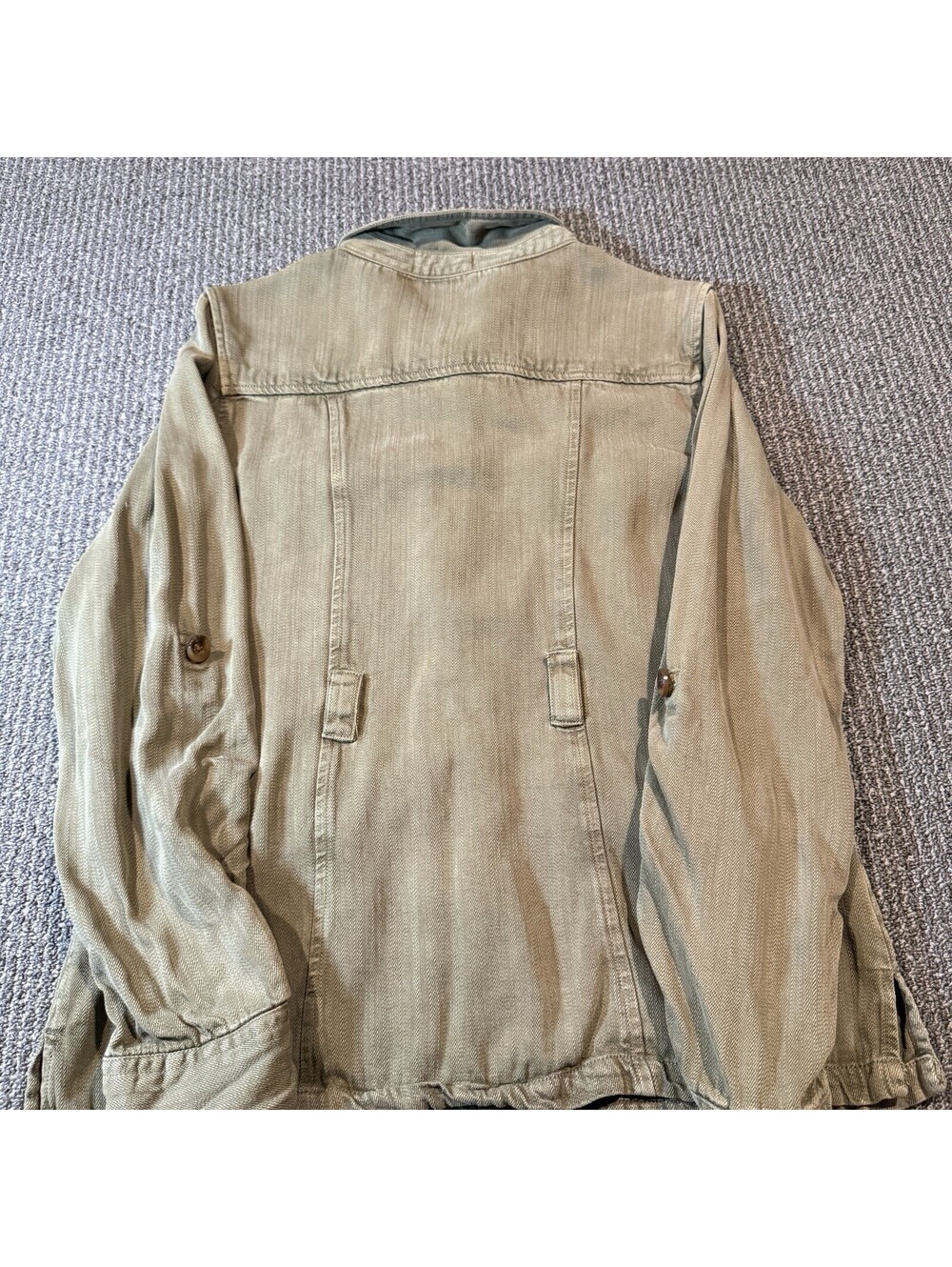 Altar’d State Anthropologie Army Green Tie Utility Jacket Medium Missing Belt - Picture 7 of 7